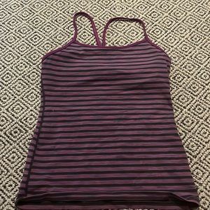 Purple With black stripes Lululemon tank top.